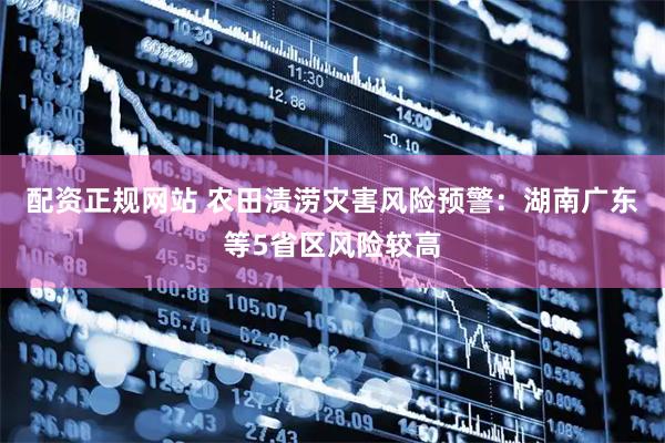 配资正规网站 农田渍涝灾害风险预警：湖南广东等5省区风险较高