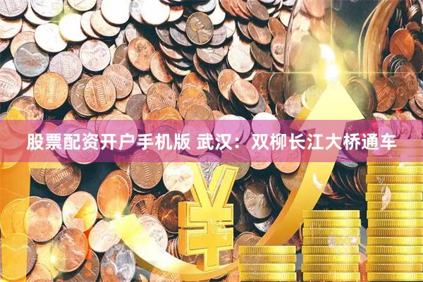 股票配资开户手机版 武汉：双柳长江大桥通车