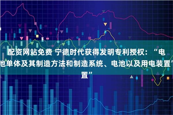 配资网站免费 宁德时代获得发明专利授权：“电池单体及其制造方法和制造系统、电池以及用电装置”